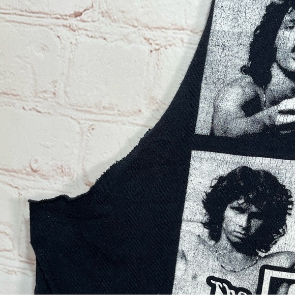 Vintage Jim Morrison Tank Top Womens Medium Black Sleeveless Band Double Sided - Picture 5 of 12